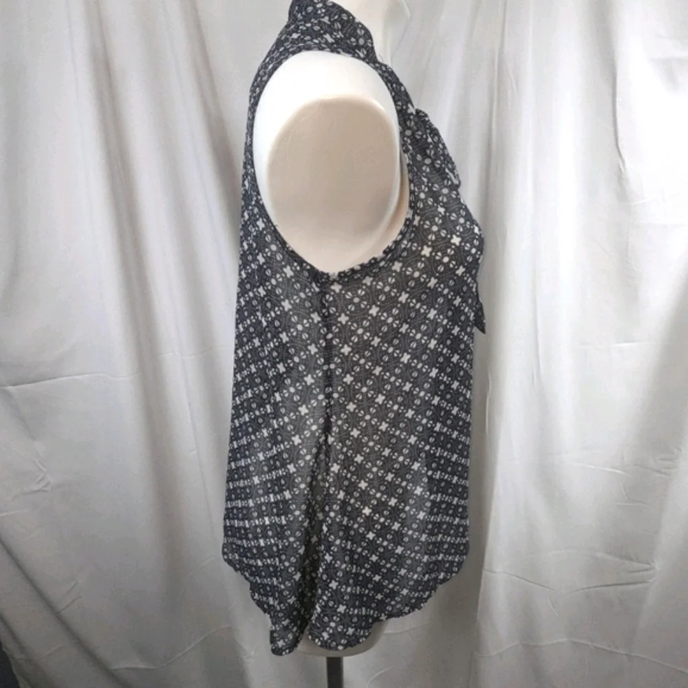 Gap Sheer Sleeveless Tie Front Button Down Sz Sm
